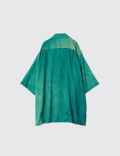 Load image into Gallery viewer, GREEN GRADATION PRINTED OPEN COLLAR SHIRT
