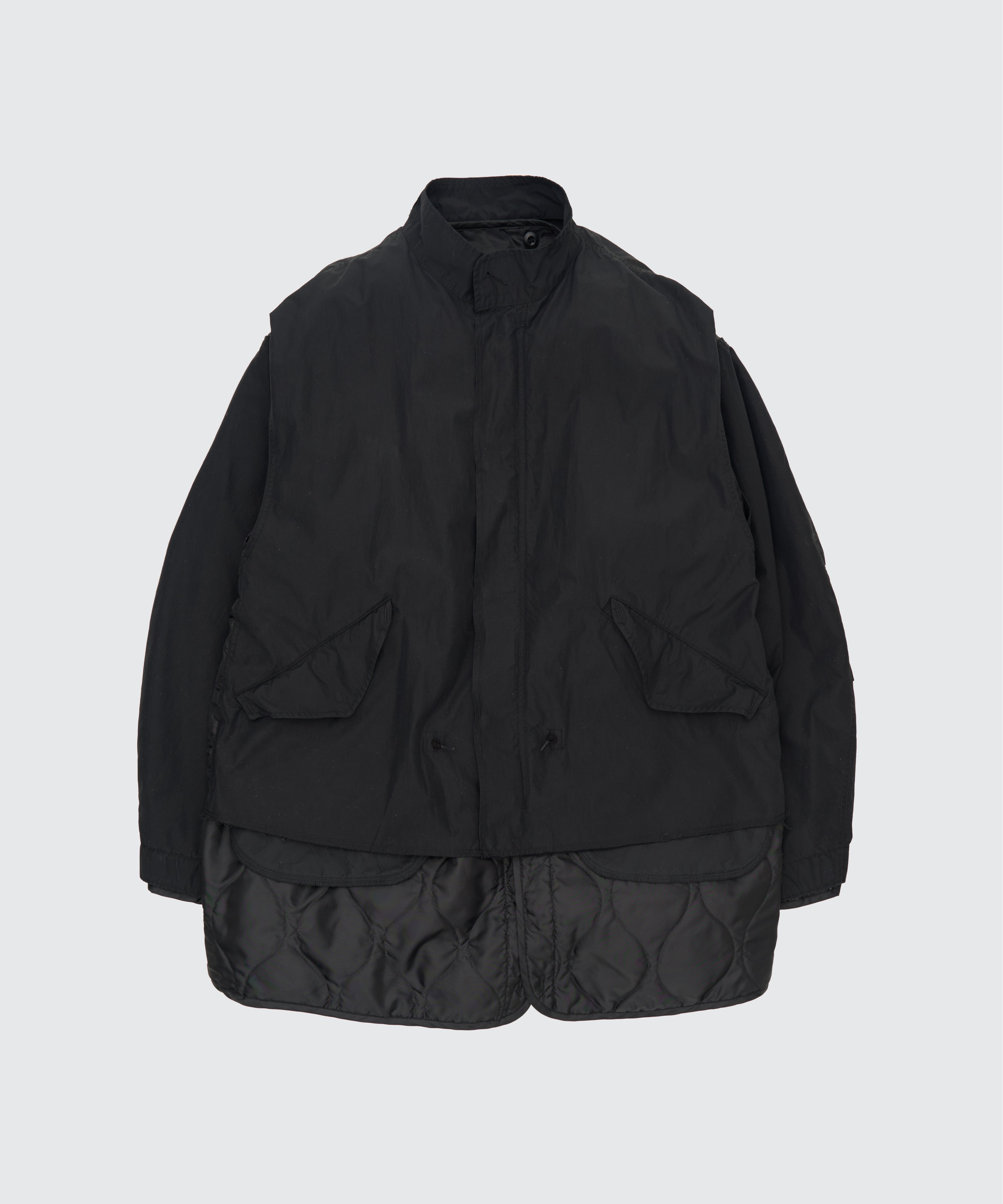 BLACK CONNECTED MILITARY BLOUSON