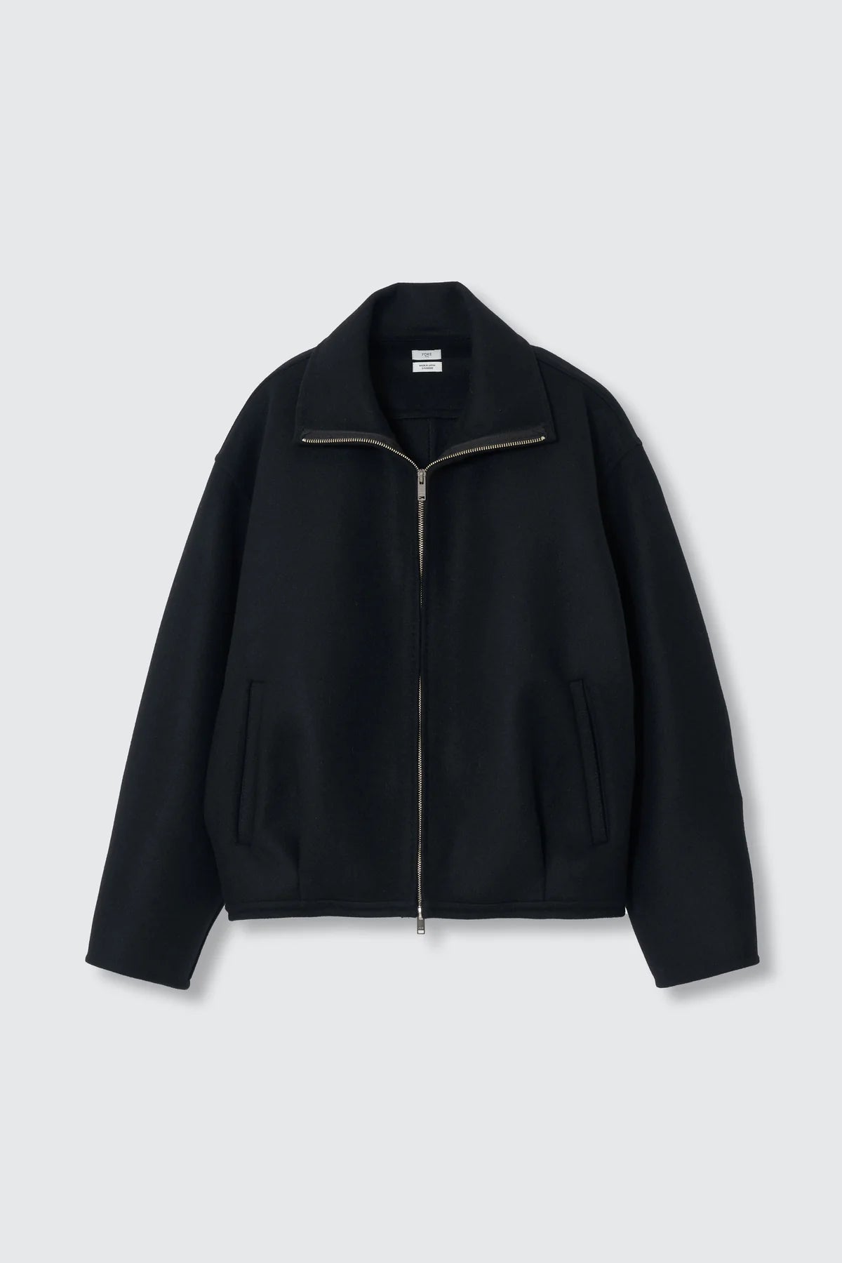 BLACK WOOL CASHMERE BALLOON SILHOUETTE BLOUSON