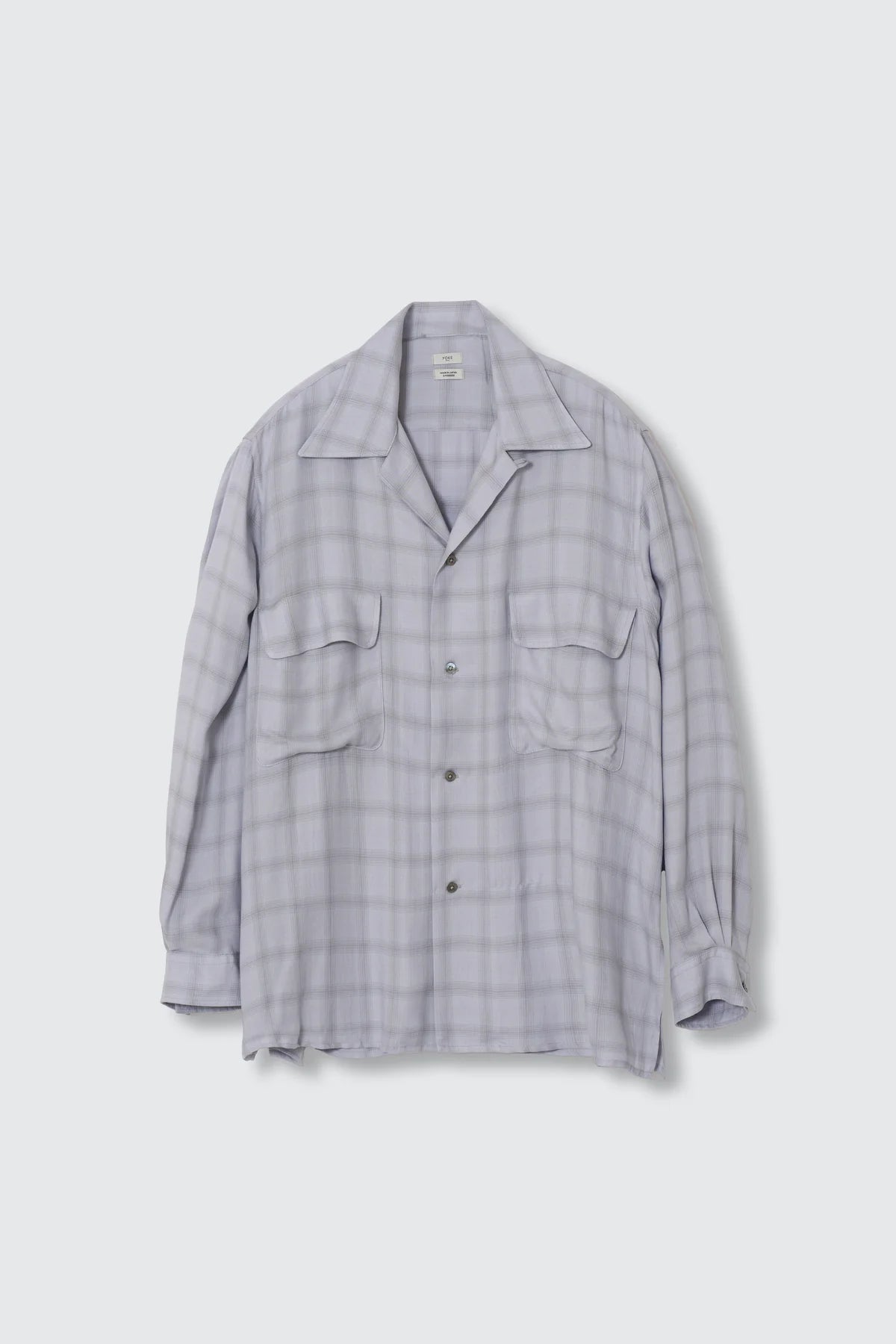 GRAY MODAL PLAID OPEN COLLAR SHIRT