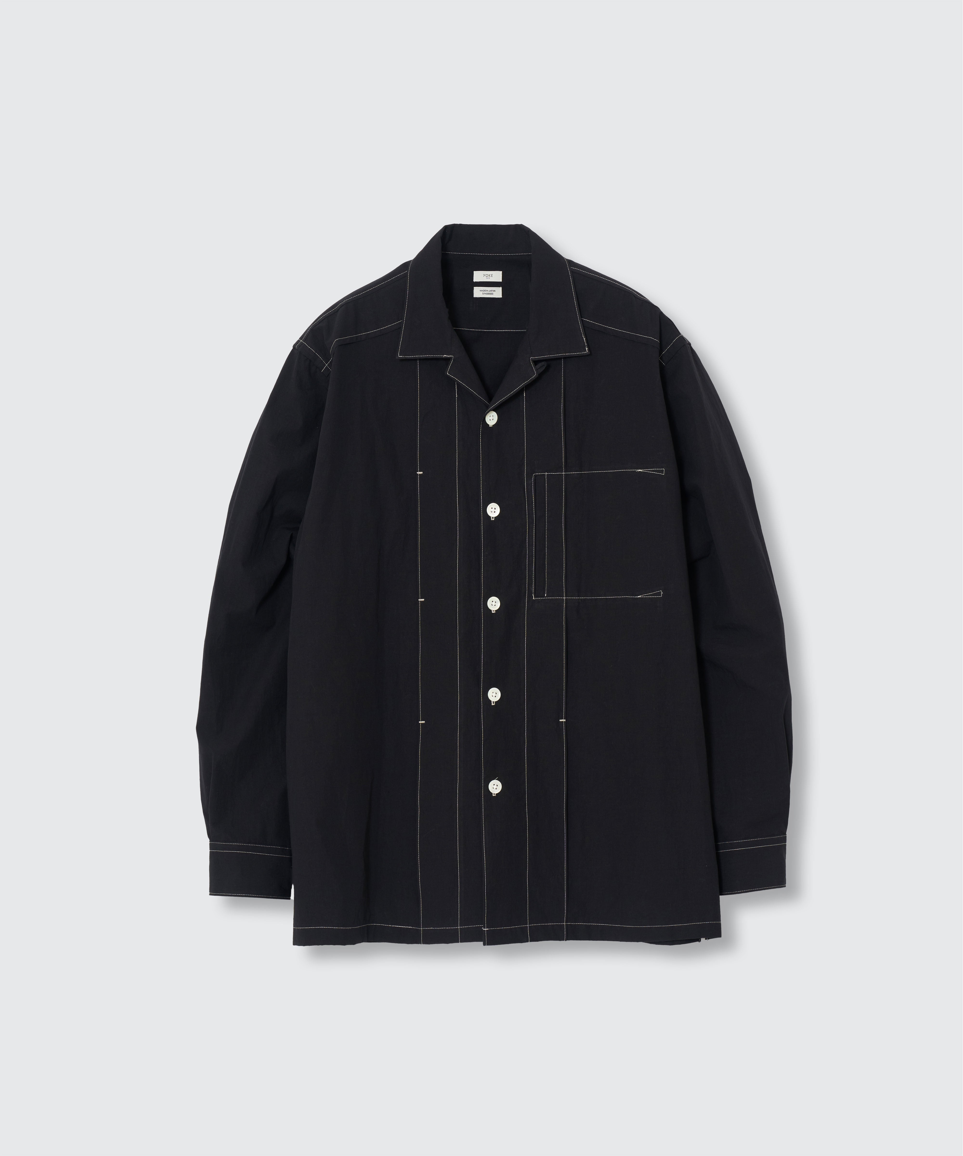 BLACK CONTRAST STITCH SHIRT