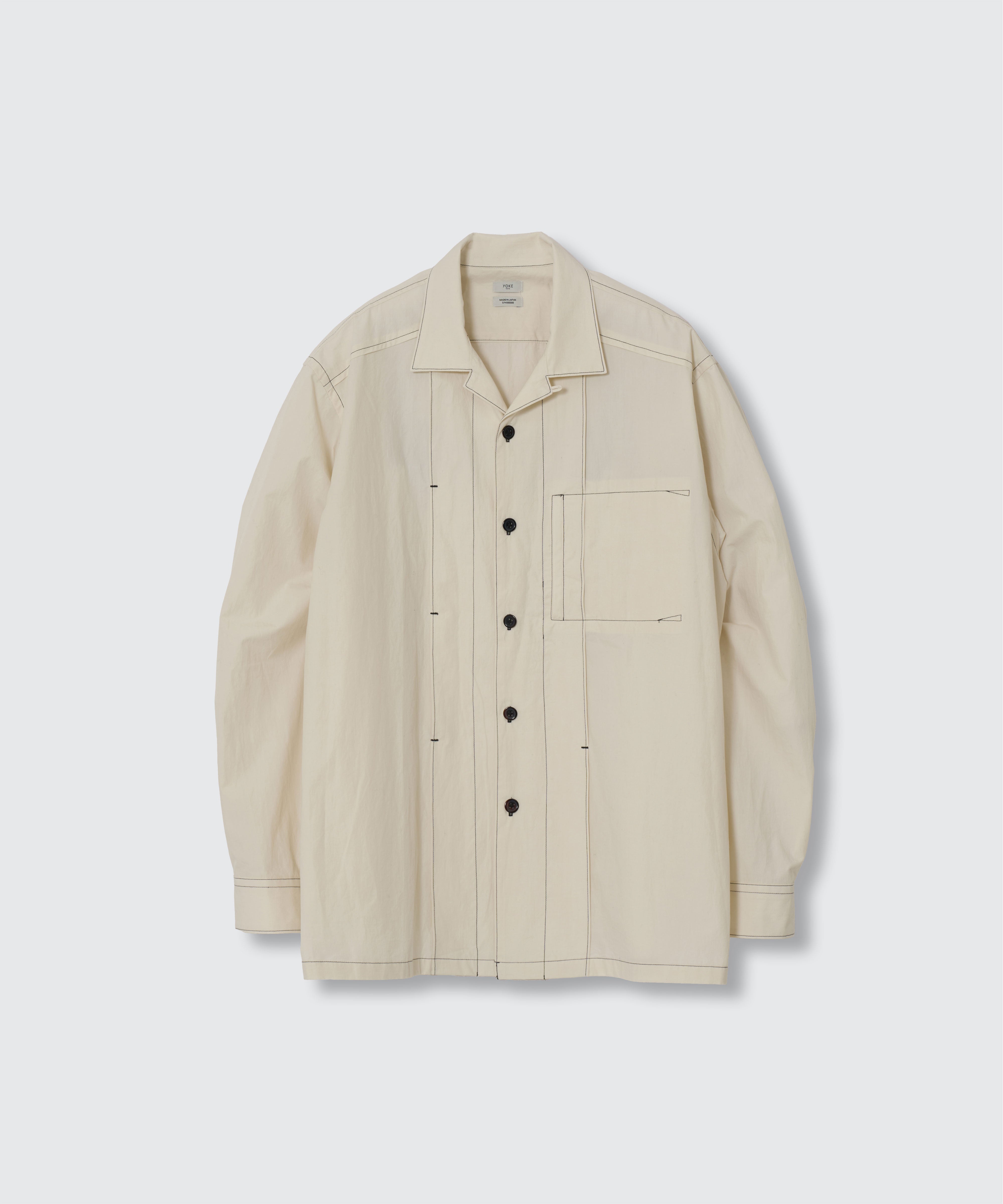 OFF WHITE CONTRAST STITCH SHIRT
