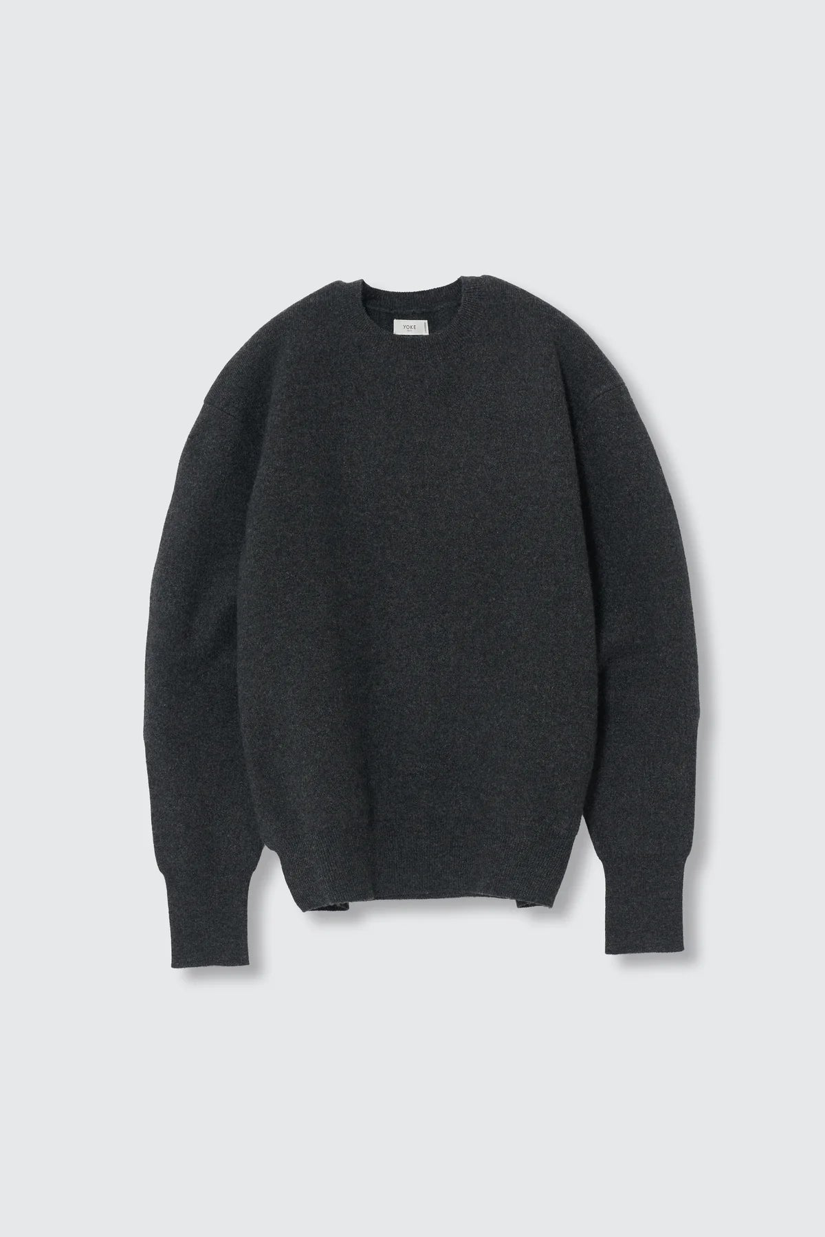 CHARCOAL CASHMERE CREWNECK SWEATER
