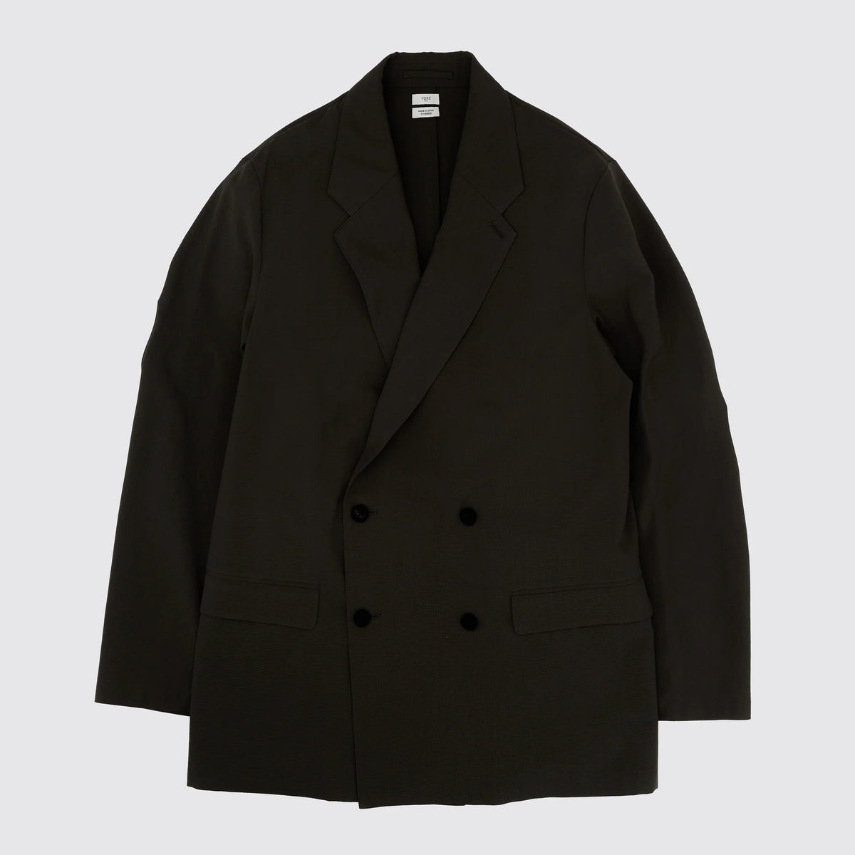 YOKE CARBON WOOL WASHER TROPICAL DOUBLE BREASTED JACKET SS26
