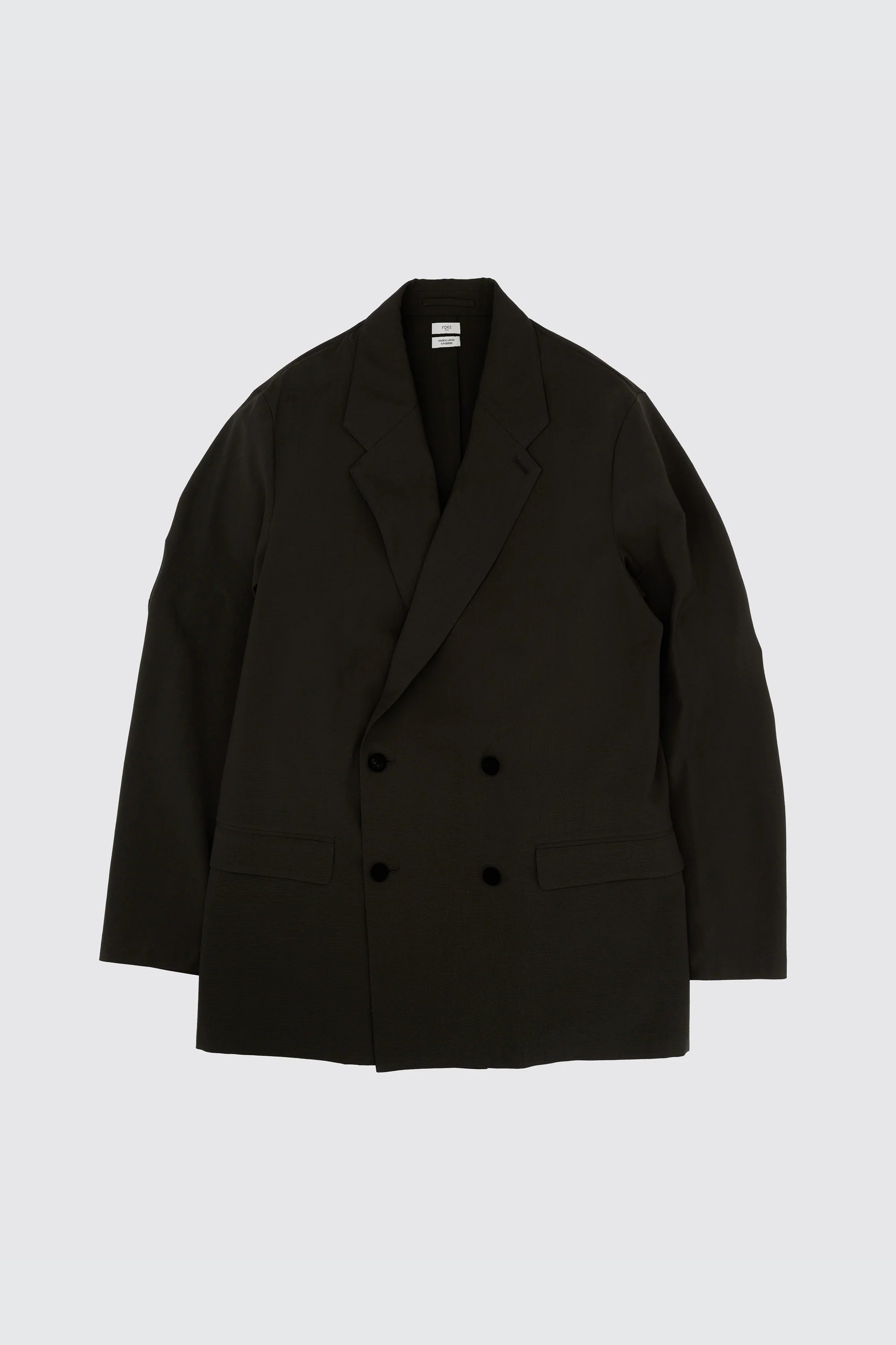 CARBON WOOL WASHER TROPICAL DOUBLE BREASTED JACKET