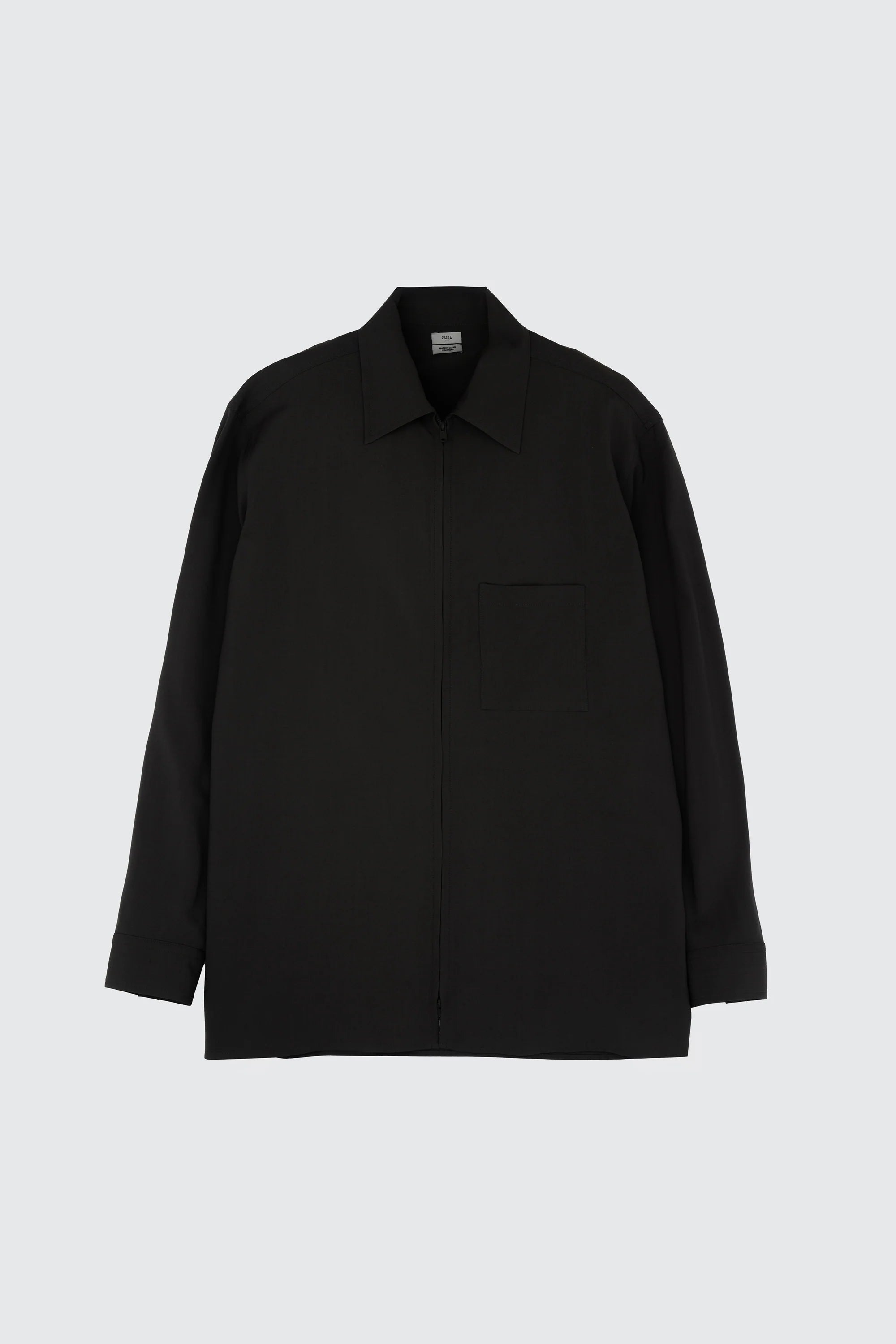 CARBON WOOL WASHER TROPICAL ZIP SHIRT