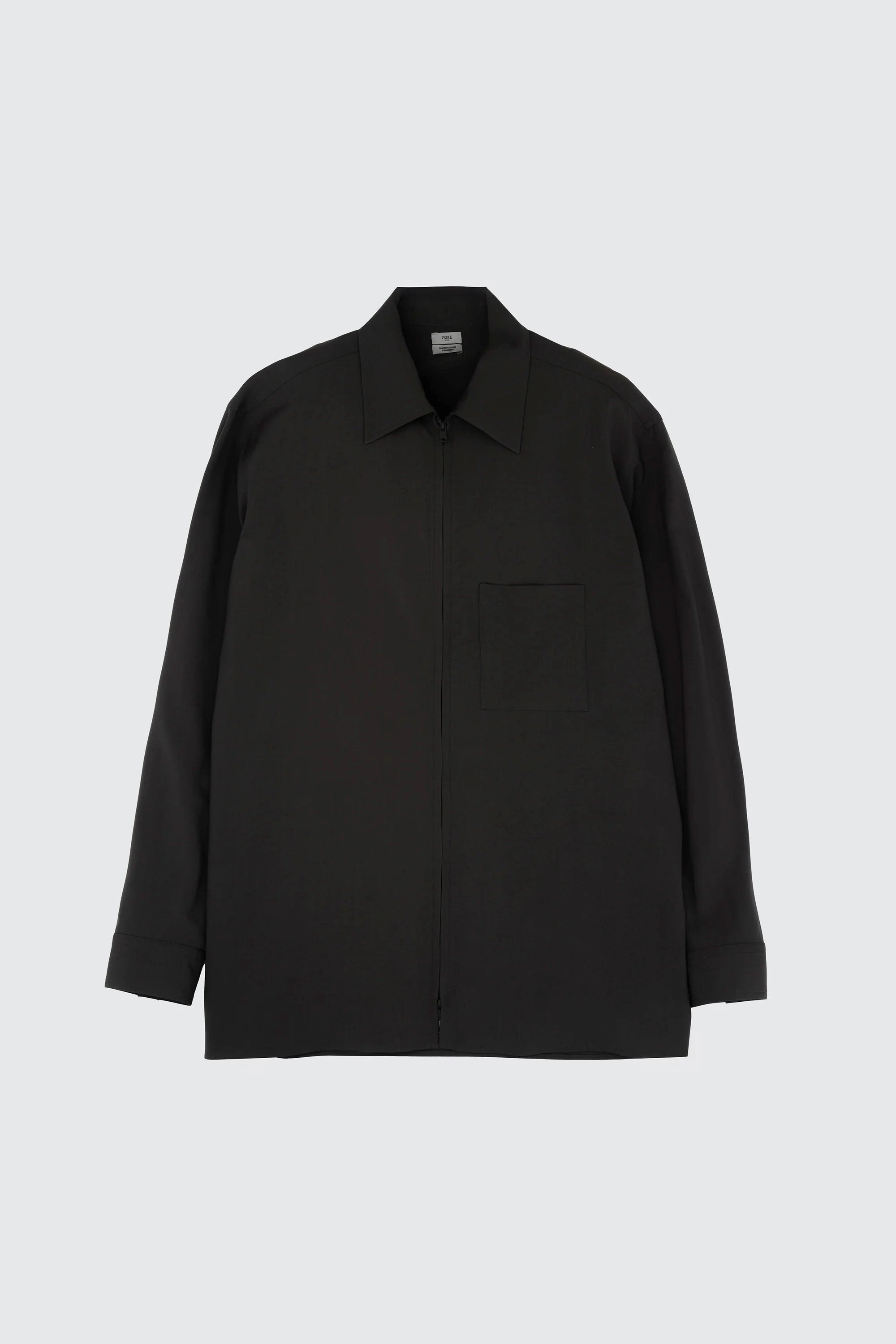 CARBON WOOL WASHER TROPICAL ZIP SHIRT