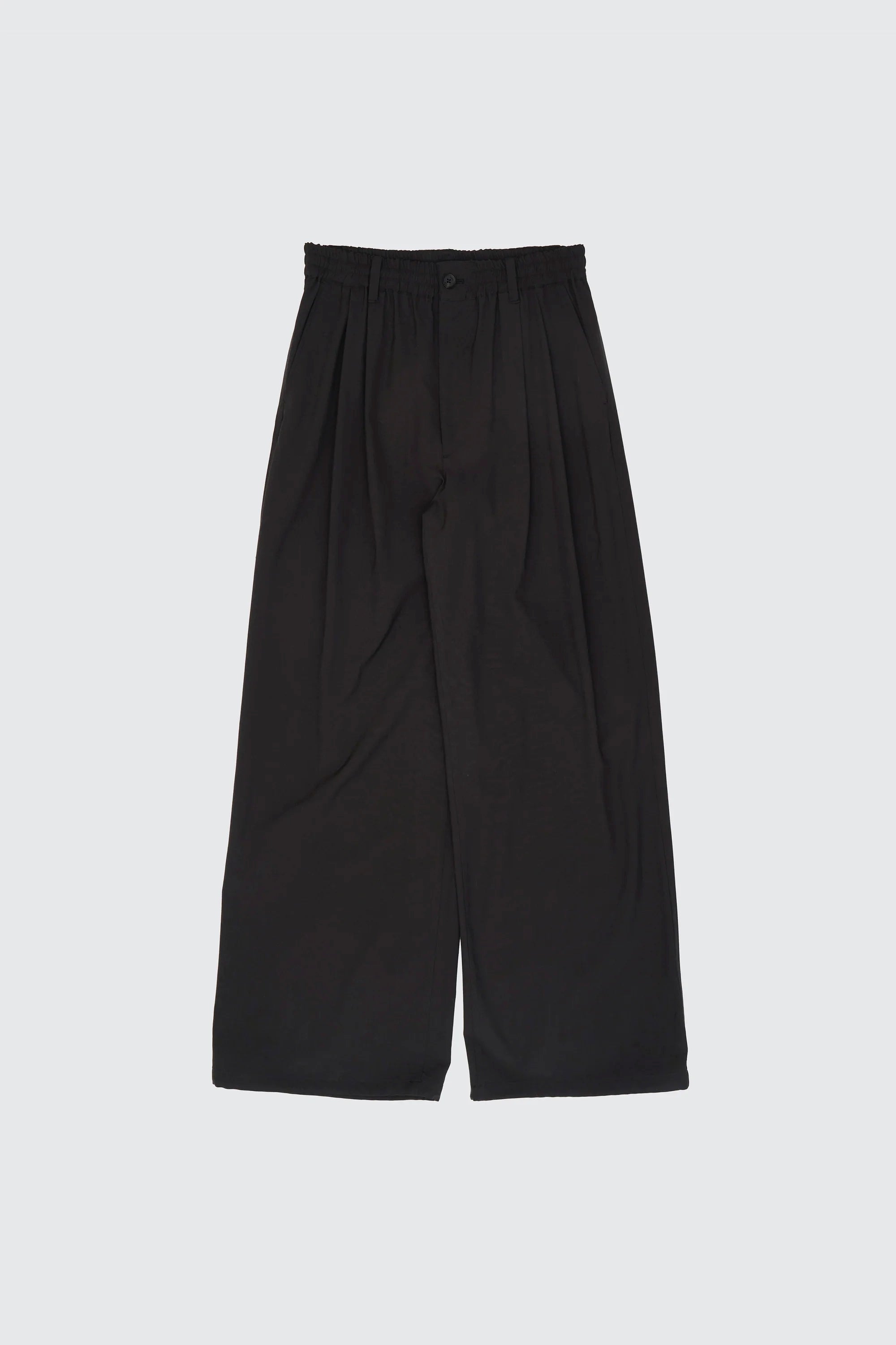 CARBON WOOL WASHER TROPICAL 2PLEATED EASY TROUSERS