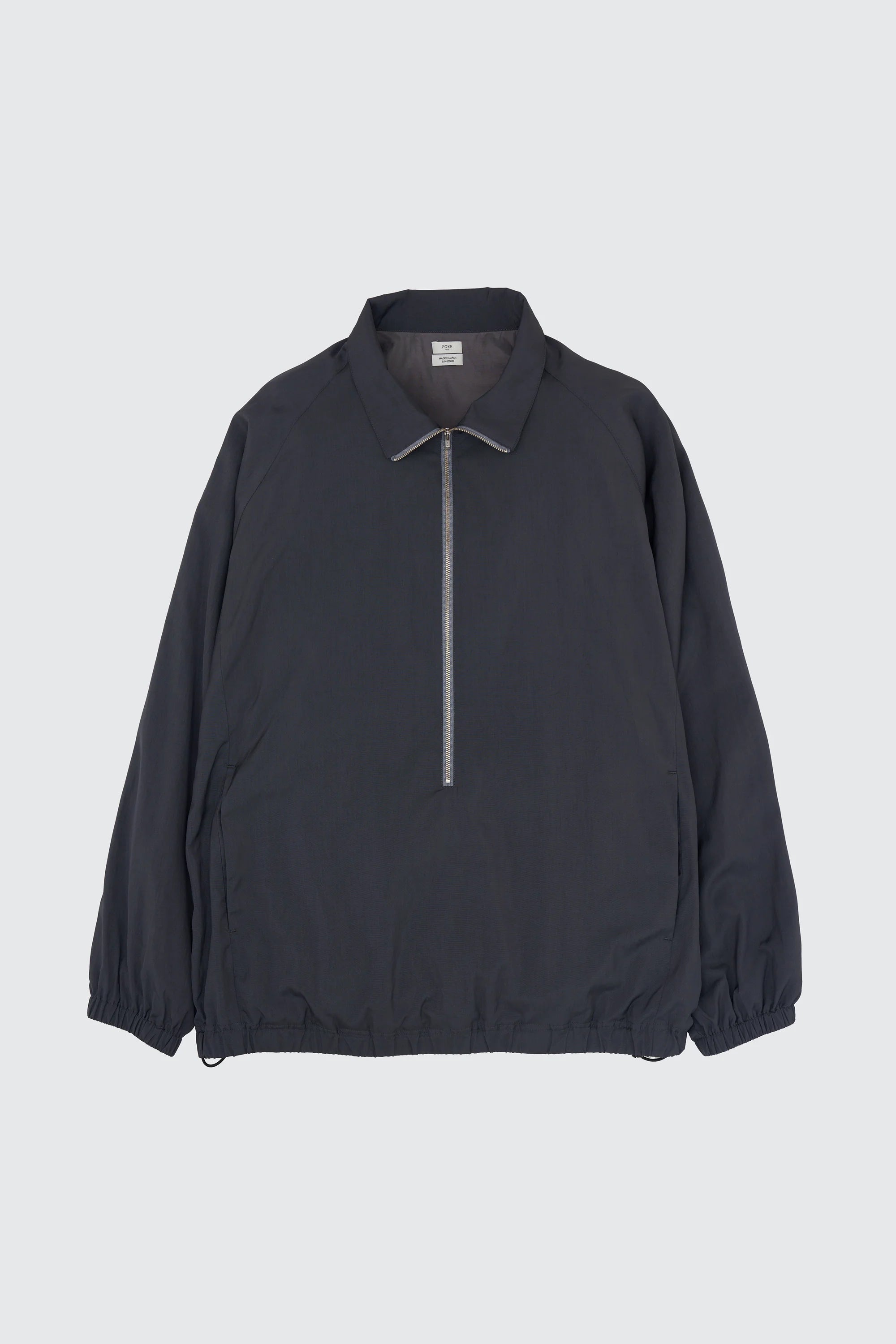 DUSTY NAVY SILK NYLON 3/4 ZIP PULLOVER