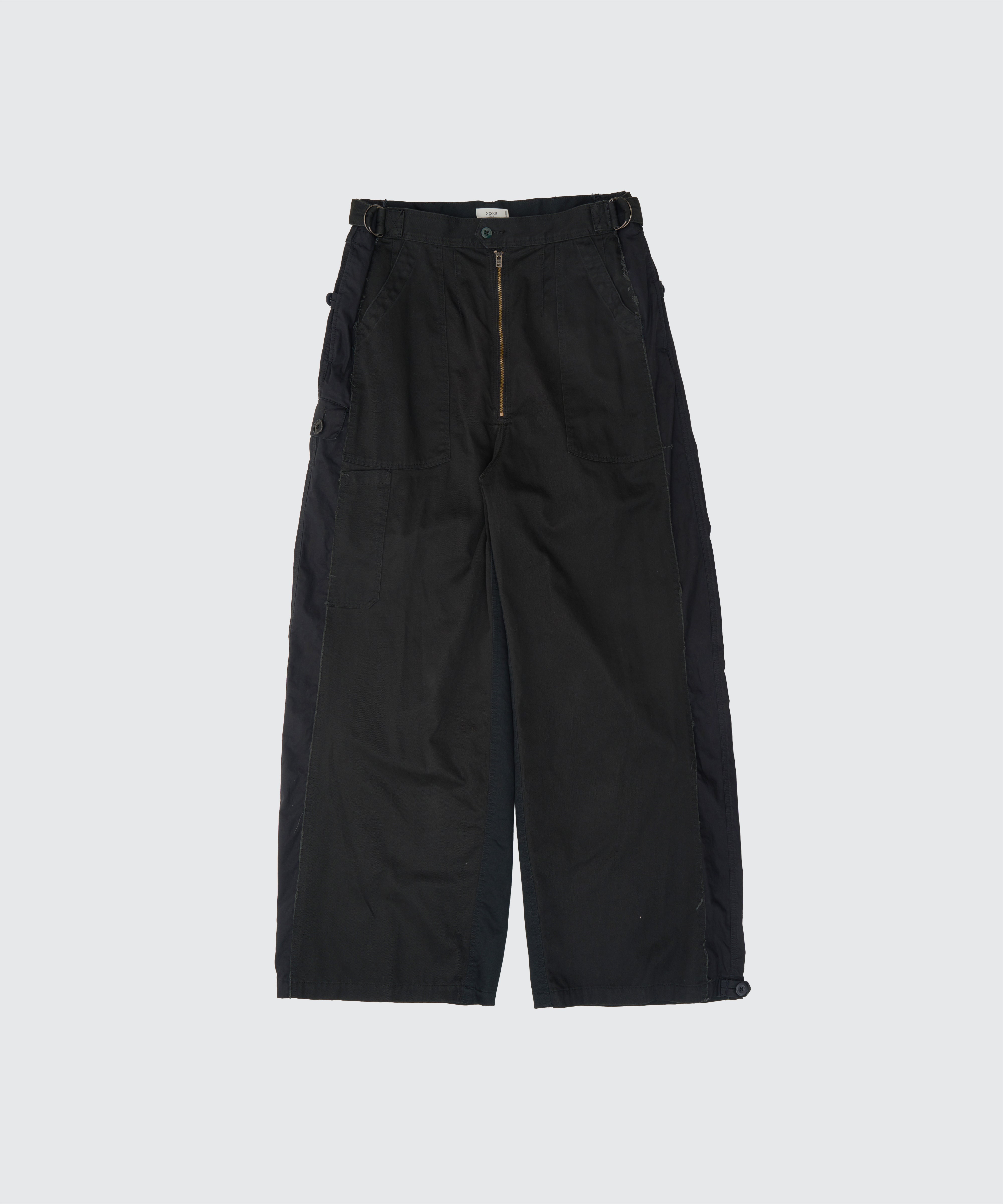 BLACK CONNECTED MILITARY PANTS