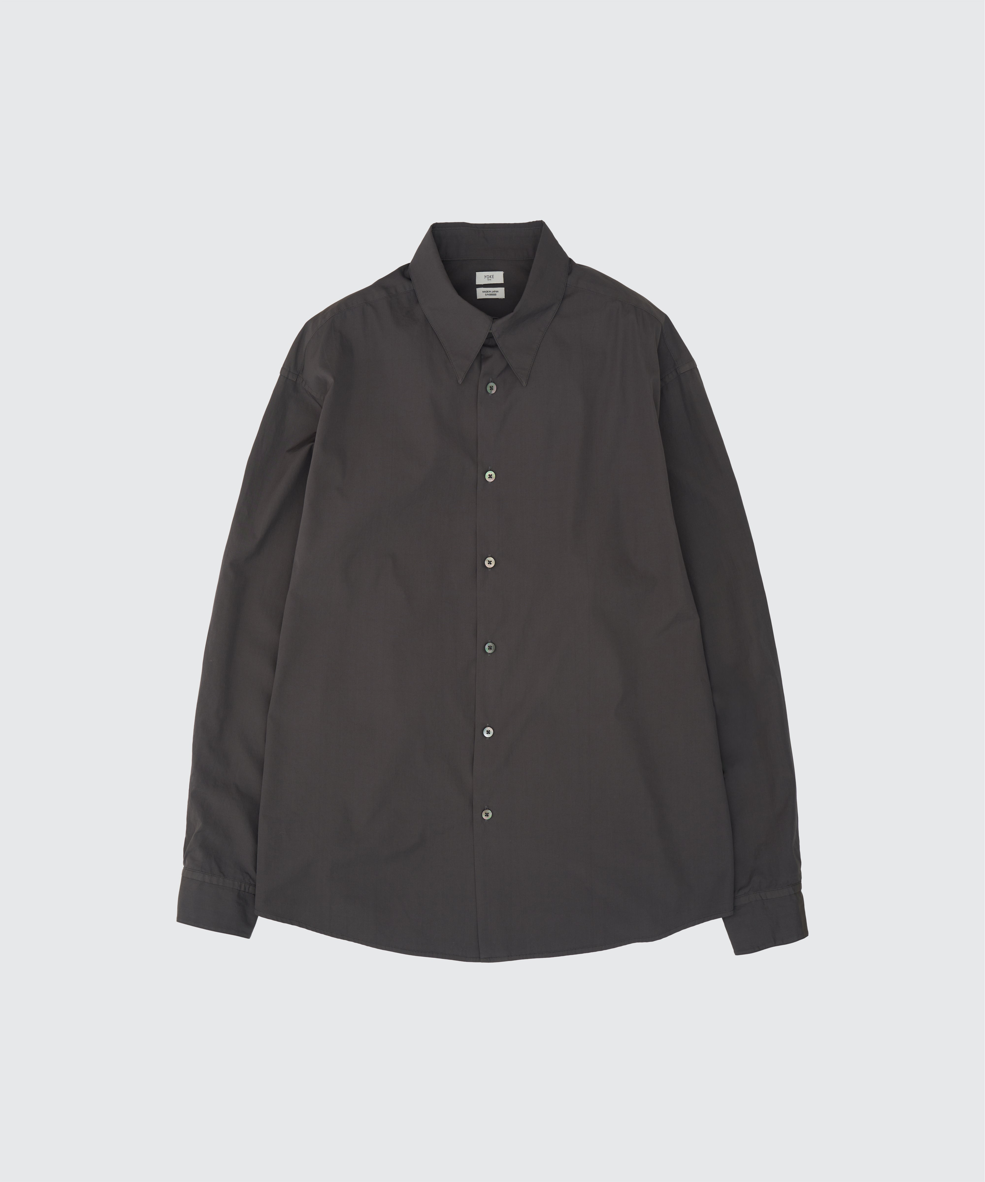 CHARCOAL SUVIN GOLD COTTON POPLIN LOOSE FIT SHIRT