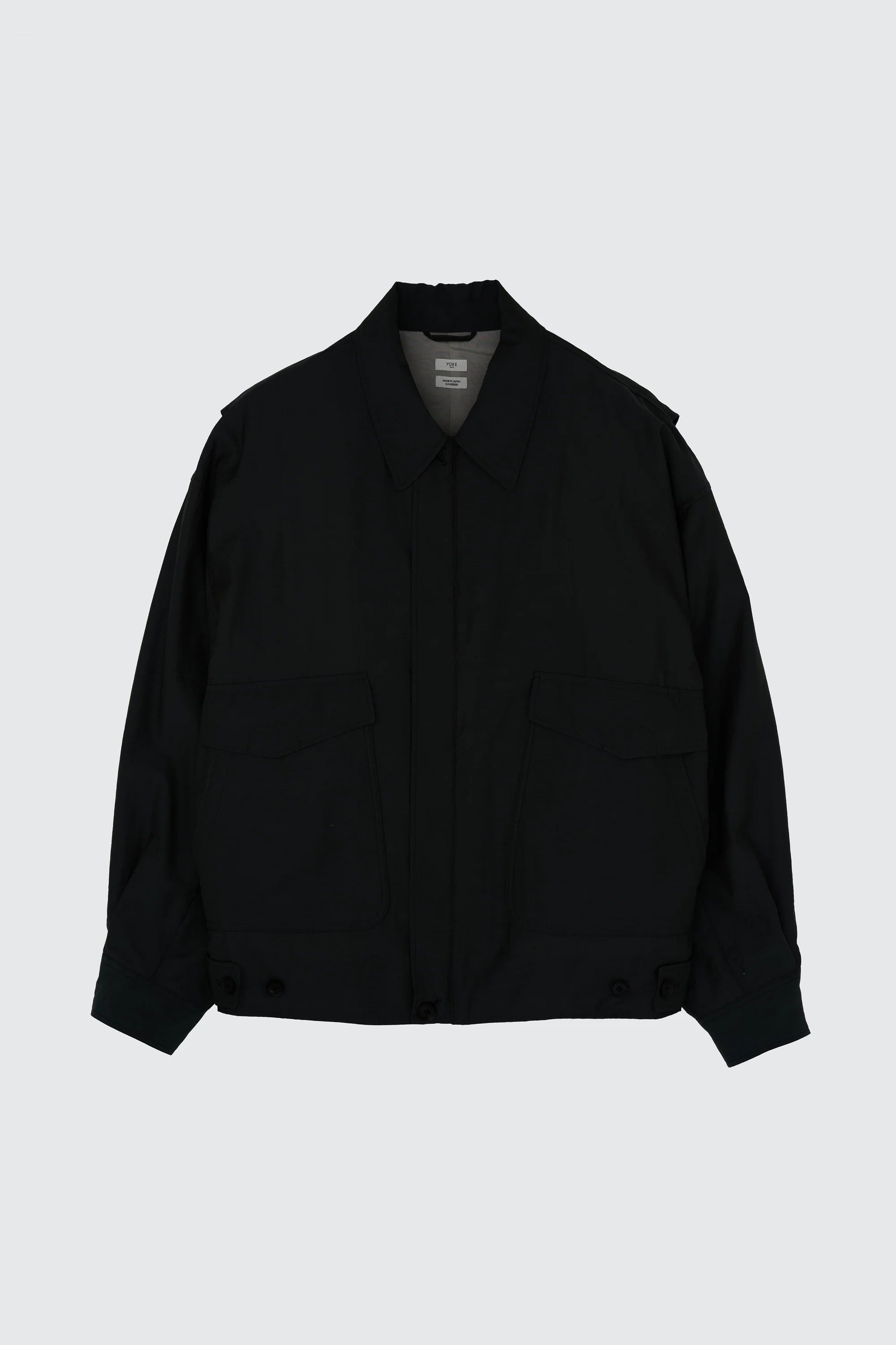 BLACK WOOL NYLON FLIGHT JACKET