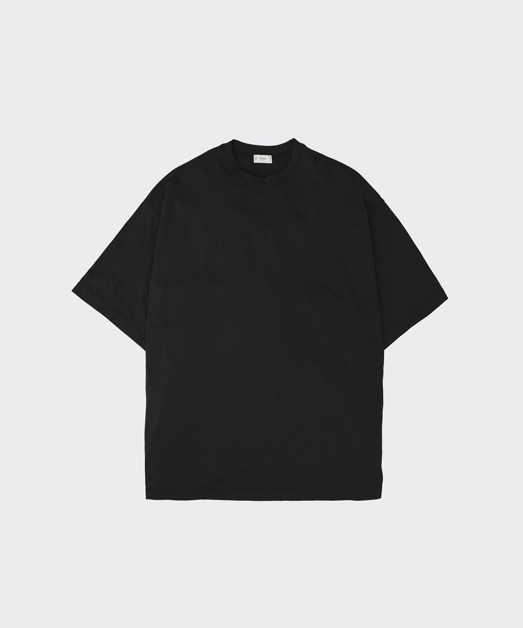 BLACK 46G SUVIN COTTON YOKE T-SHIRT