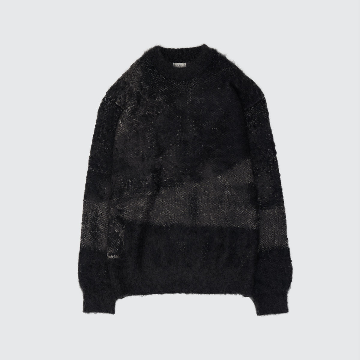 YOKE BLACK ABSTRACT JAQUARD MOHAIR SWEATER