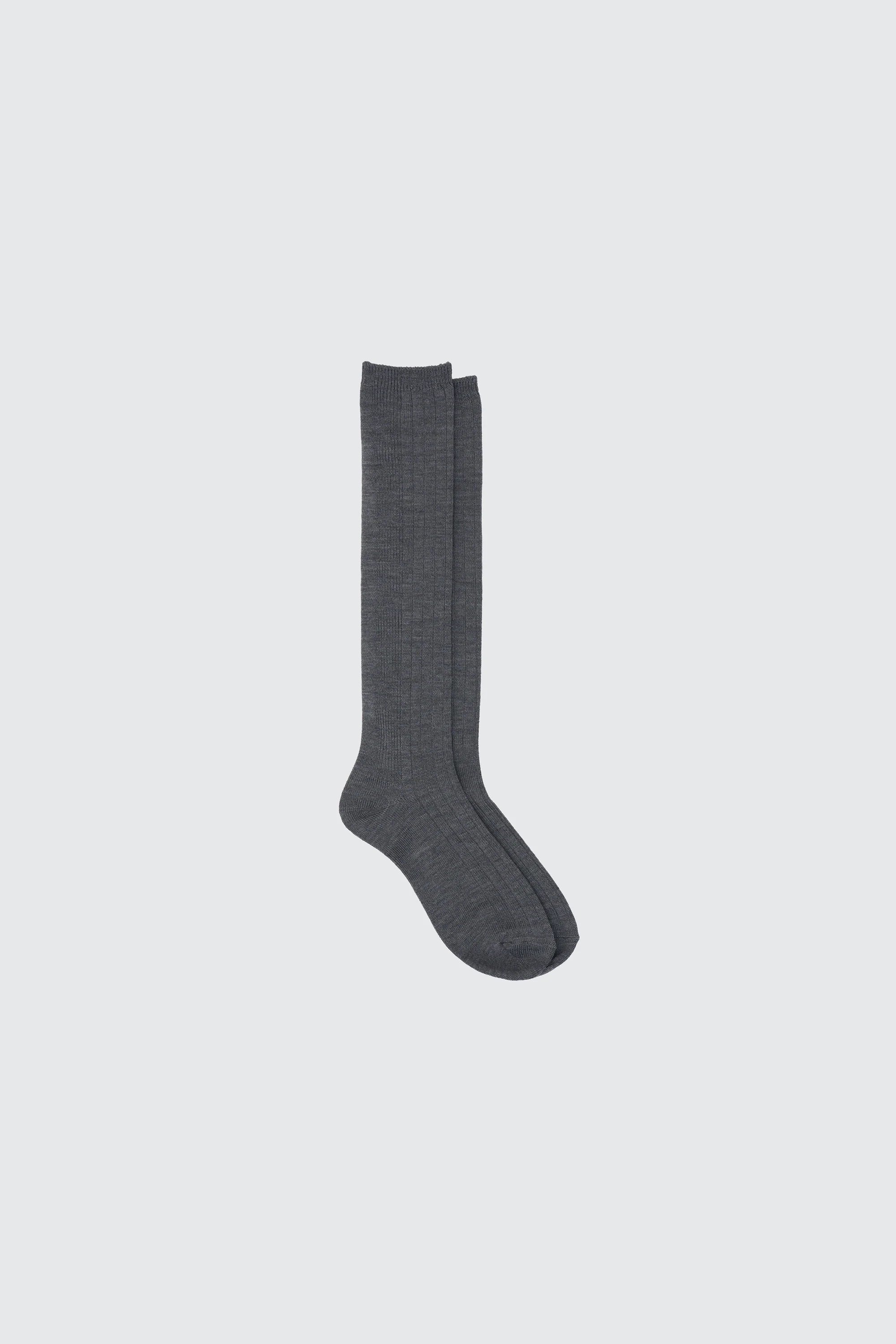TOP GRAY WASHABLE WOOL HIGH SOCKS