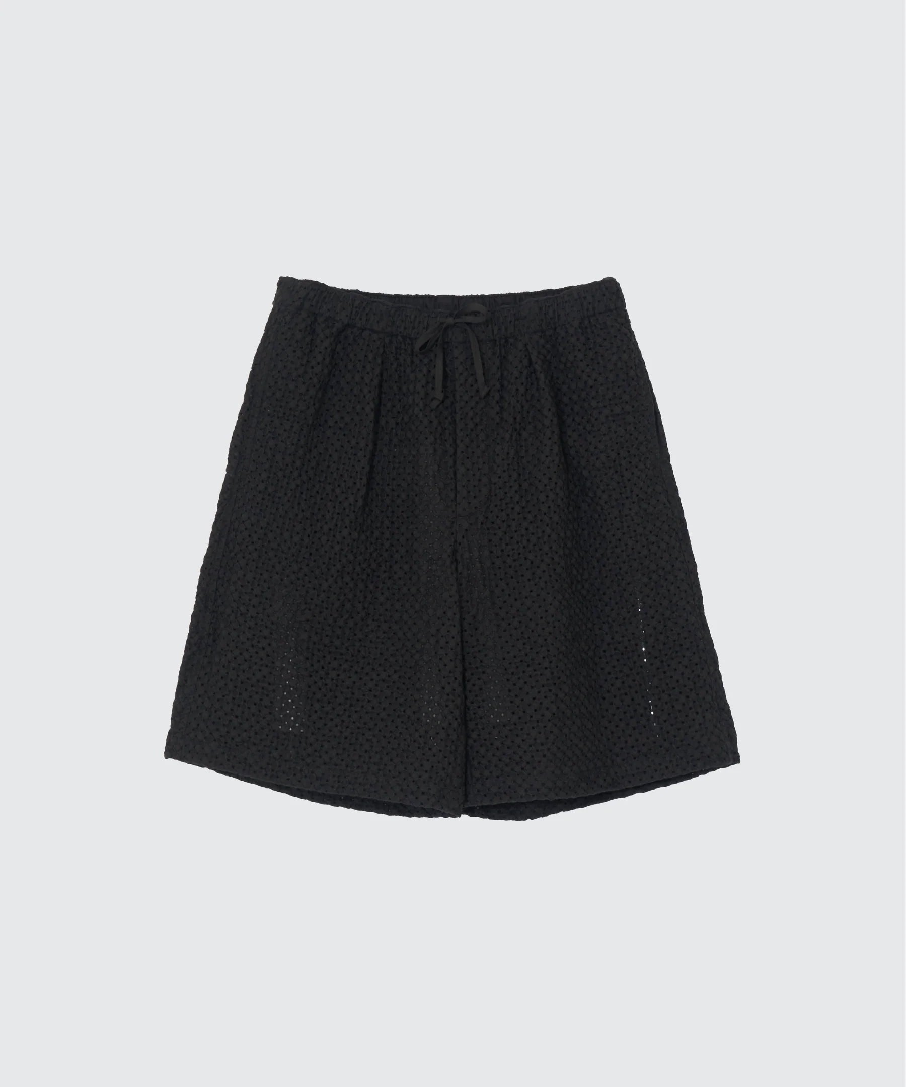 BLACK EMBROIDERY EASY SHORTS