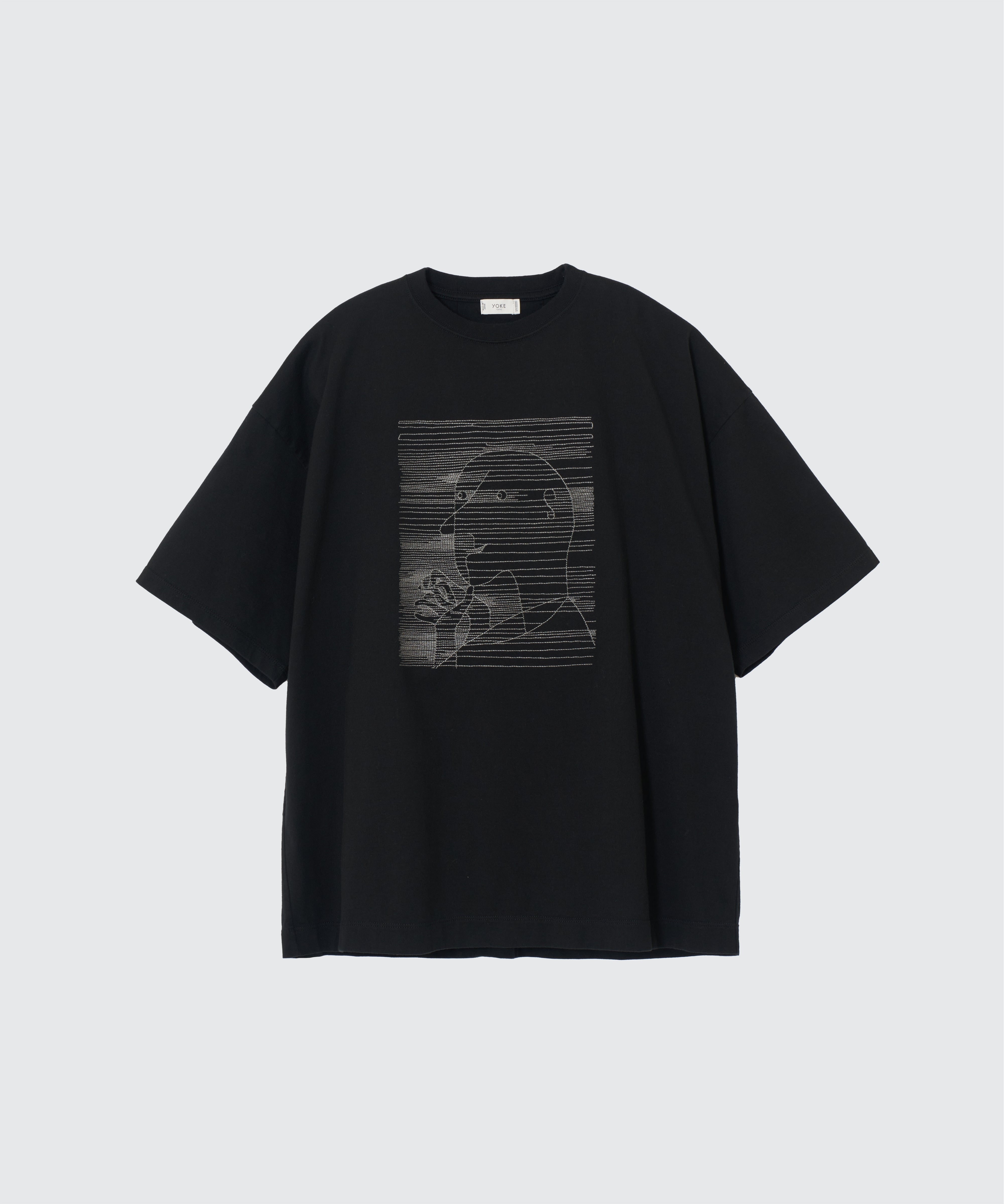BLACK Old Man EMBROIDERY T-SHIRT