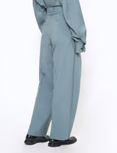 Load image into Gallery viewer, AQUA GREY 3PLEATED WIDE LEG TROUSERS
