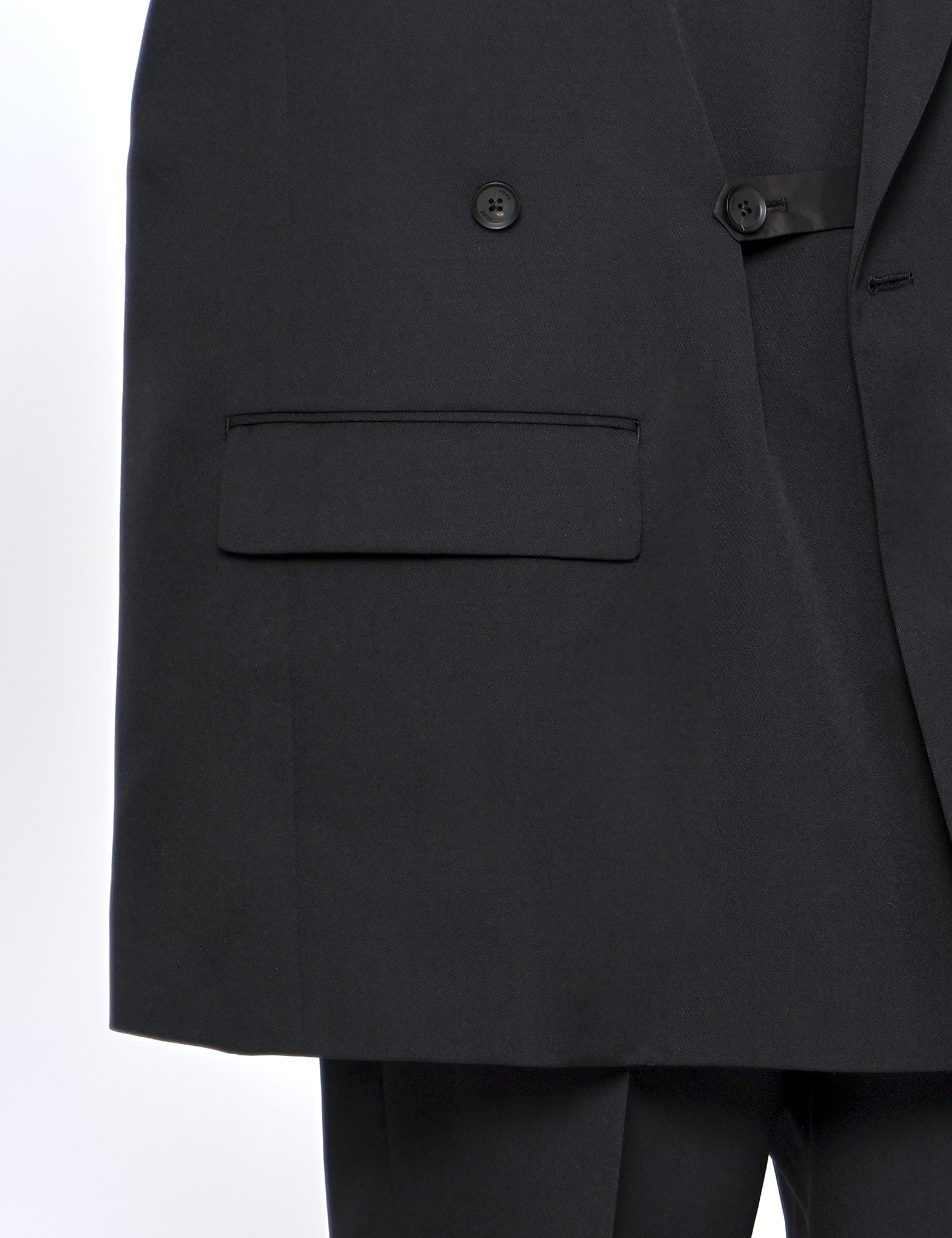 YOKE BLACK DOUBLE BREASTED JACKET AW25