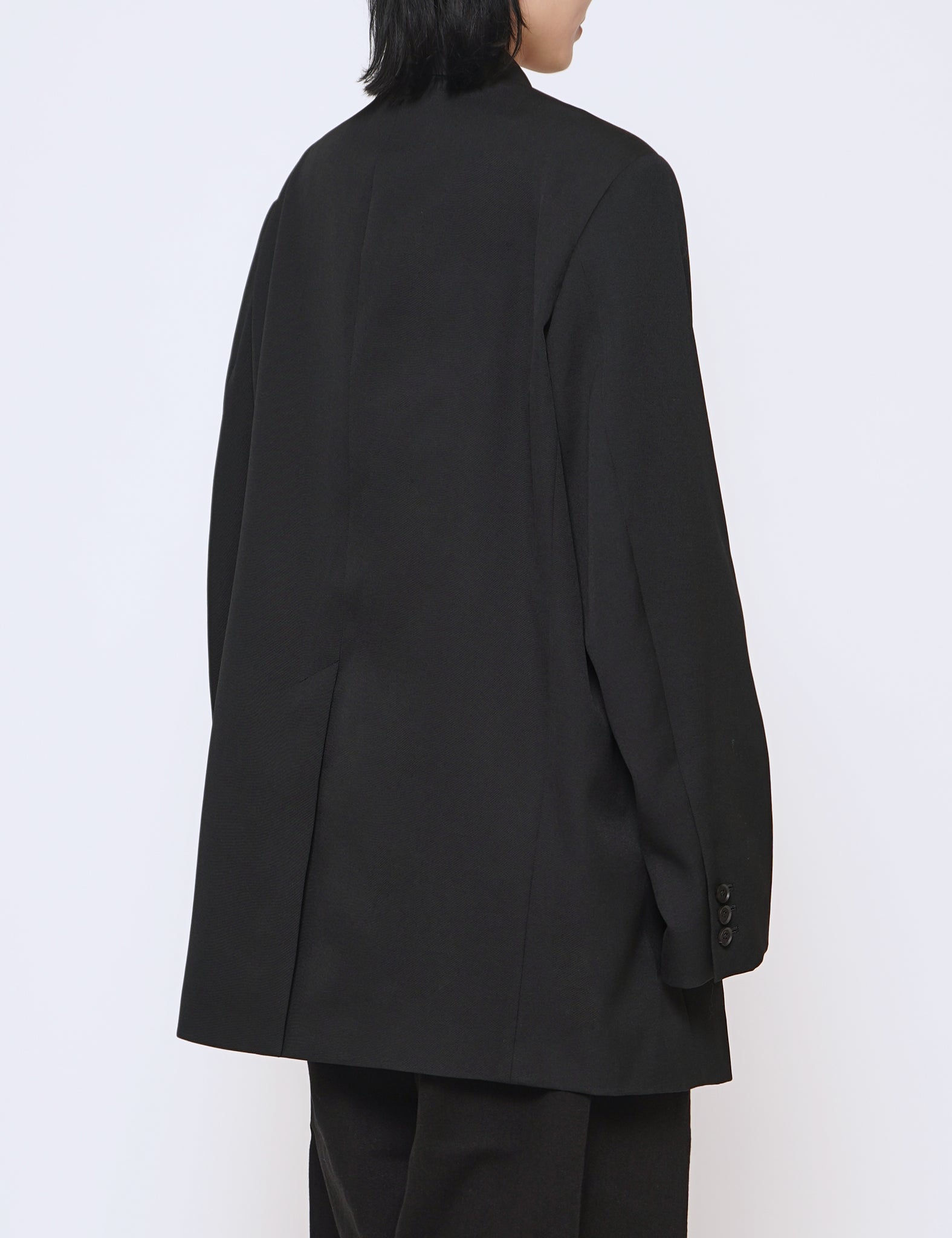 YOKE BLACK DOUBLE BREASTED JACKET AW25