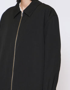 BLACK FRONT ZIP SHIRT BLOUSON