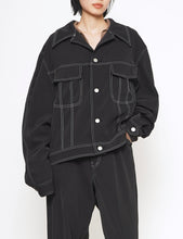 Load image into Gallery viewer, BLACK TRUCKER JACKET
