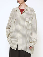 Load image into Gallery viewer, CREAM CUPRO PLAID OPEN COLLAR SHIRT
