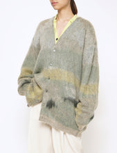Load image into Gallery viewer, GRAY LANDSCAPE MOHAIR JACQUARD CARDIGAN
