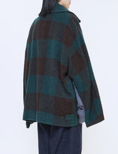 Load image into Gallery viewer, GREEN BUFFALO PLAID STAND COLLAR ZIP BLOUSON
