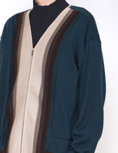 Load image into Gallery viewer, PEACOCK FRONT ZIP CARDIGAN

