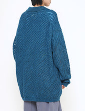 Load image into Gallery viewer, PEACOCK SILK MOHAIR BUTTONED CARDIGAN
