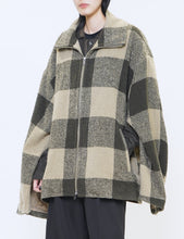 Load image into Gallery viewer, YELLOW BUFFALO PLAID STAND COLLAR ZIP BLOUSON
