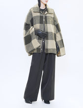 Load image into Gallery viewer, YELLOW BUFFALO PLAID STAND COLLAR ZIP BLOUSON
