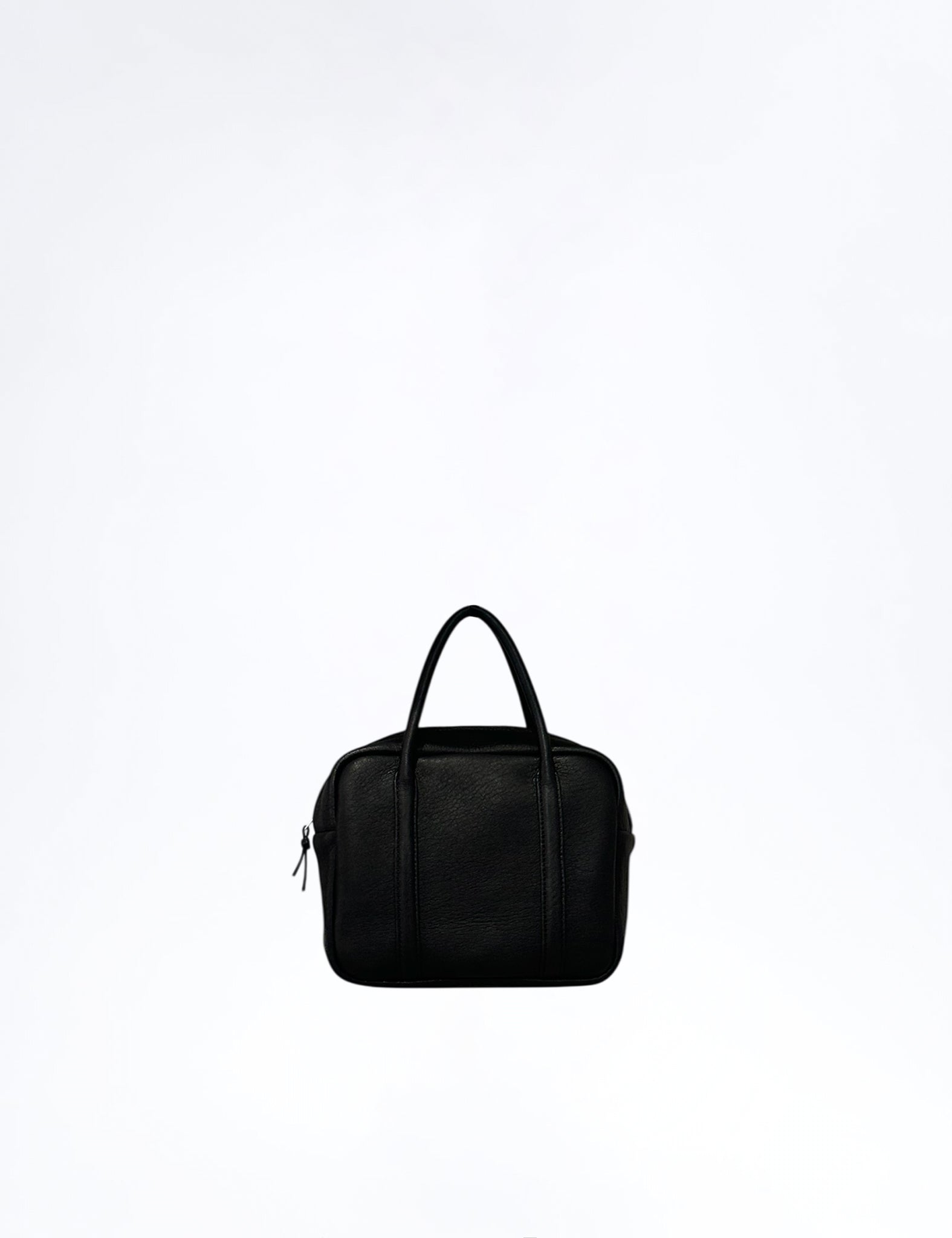 BLACK DEER LEATHER SQUARE BOSTON BAG S DA105