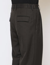 Load image into Gallery viewer, DARK CHARCOAL TWO TUCKS WIDE TROUSERS
