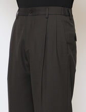 Load image into Gallery viewer, DARK CHARCOAL TWO TUCKS WIDE TROUSERS
