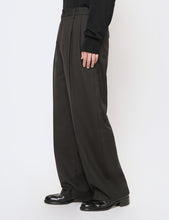 Load image into Gallery viewer, DARK CHARCOAL TWO TUCKS WIDE TROUSERS
