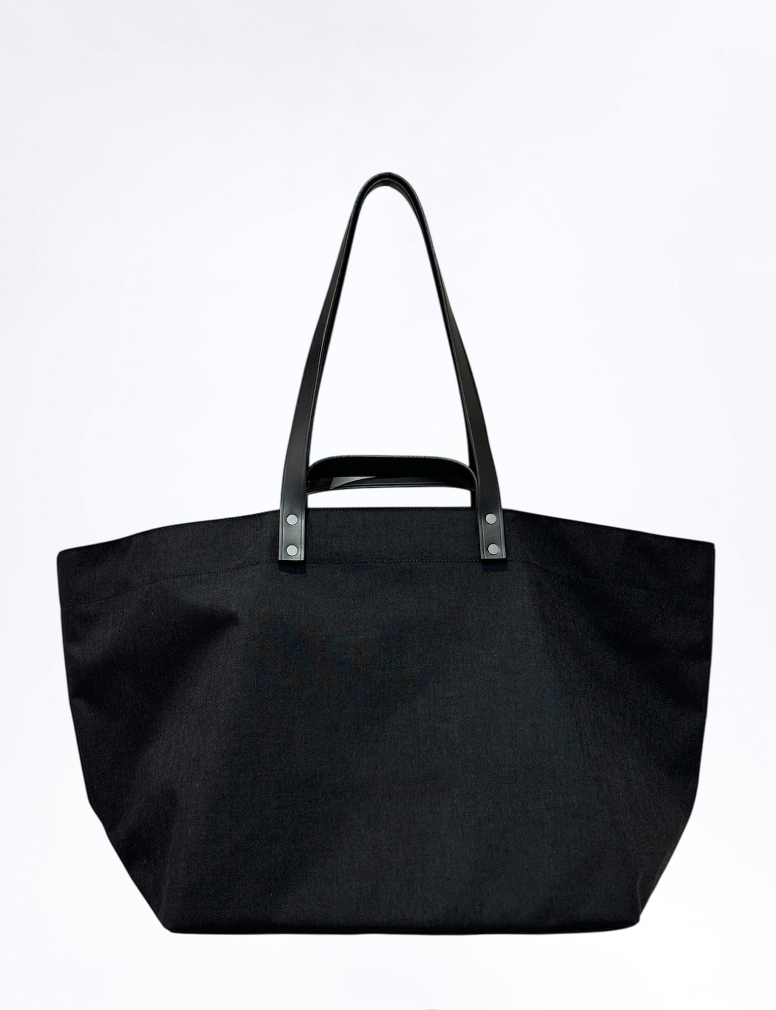 BLACK NYLON DOUBLE HANDLE TOTE L NY26