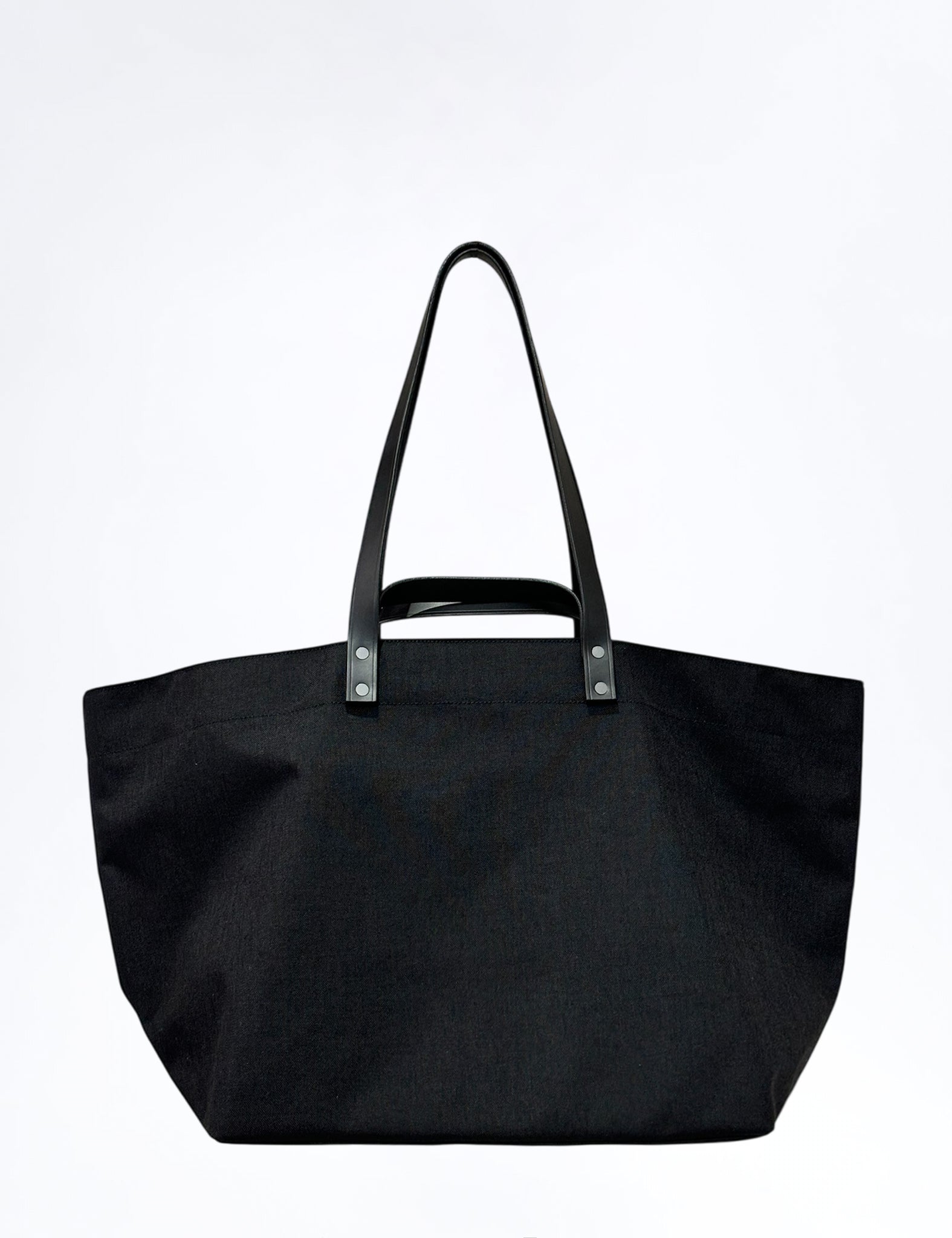 BLACK NYLON DOUBLE HANDLE TOTE L NY26