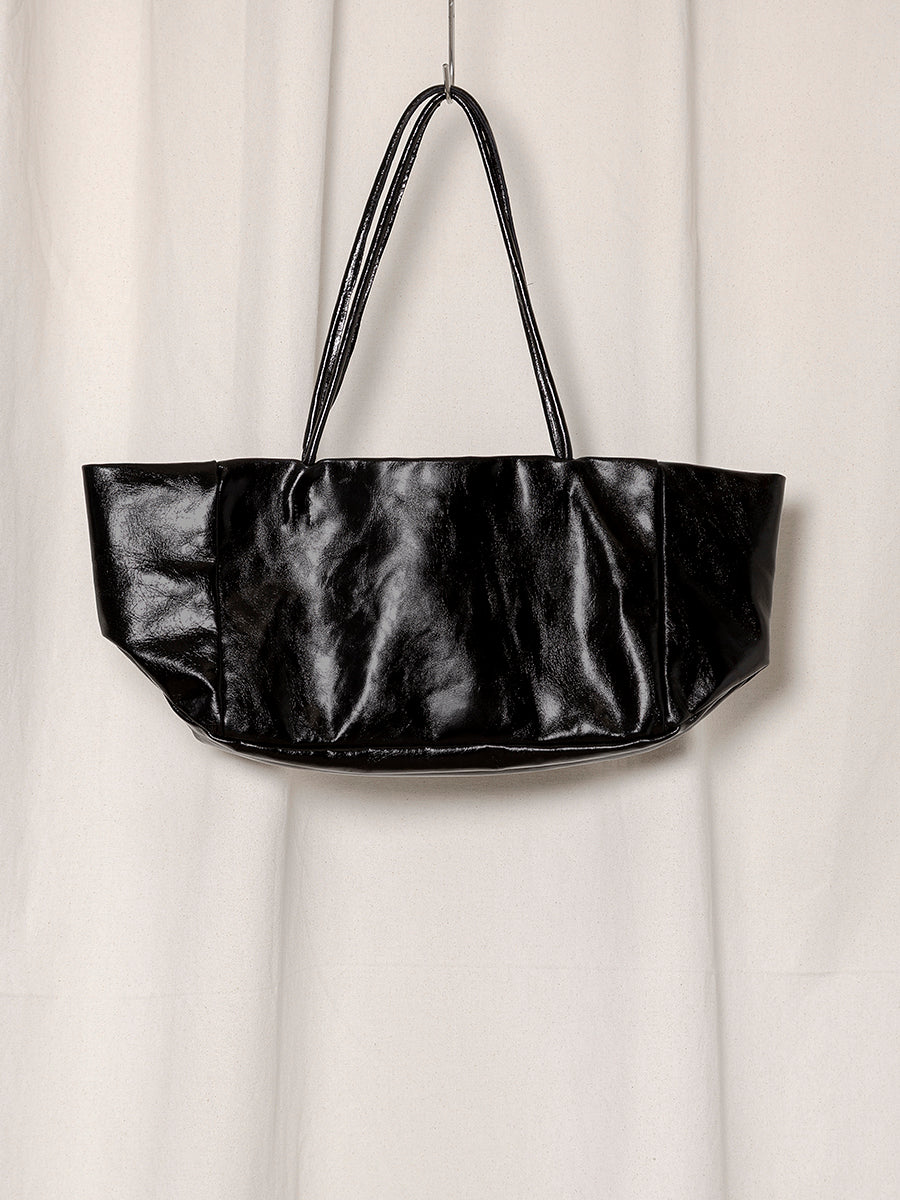 BLACK LEATHER LONG BAG