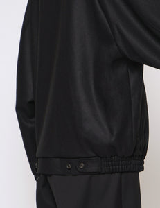 BLACK MELTON ZIP UP BLOUSON