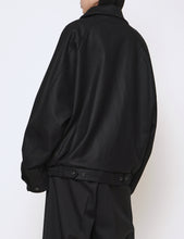 Load image into Gallery viewer, BLACK MELTON ZIP UP BLOUSON
