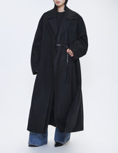 Load image into Gallery viewer, BLACK OVERSIZED DOCKING DOUBLE BREASTED COAT
