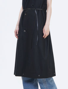 BLACK OVERSIZED DOCKING DOUBLE BREASTED COAT