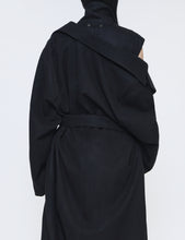 Load image into Gallery viewer, BLACK OVERSIZED DOCKING DOUBLE BREASTED COAT
