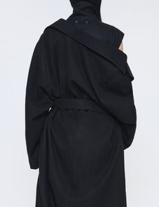 BLACK OVERSIZED DOCKING DOUBLE BREASTED COAT