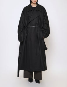 BLACK OVERSIZED DOUBLE BREASTED COAT