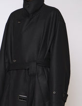 Load image into Gallery viewer, BLACK OVERSIZED DOUBLE BREASTED COAT
