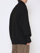 Load image into Gallery viewer, BLACK OVERSIZED DRIVERS KNIT HALF ZIP PULLOVER
