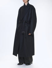 Load image into Gallery viewer, BLACK OVERSIZED MAXI-LENGTH PEAKED LAPELED COAT
